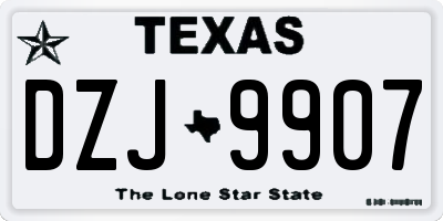 TX license plate DZJ9907