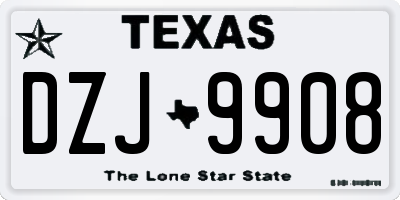 TX license plate DZJ9908