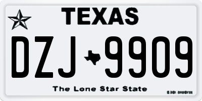 TX license plate DZJ9909