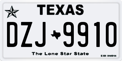 TX license plate DZJ9910