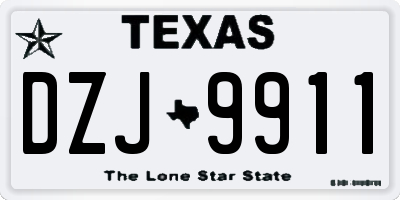 TX license plate DZJ9911