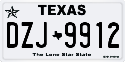 TX license plate DZJ9912