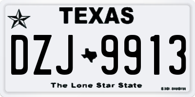 TX license plate DZJ9913