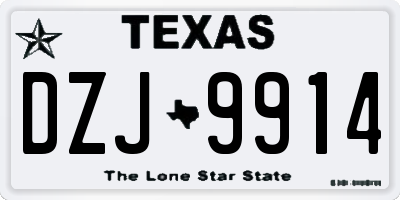 TX license plate DZJ9914
