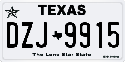 TX license plate DZJ9915