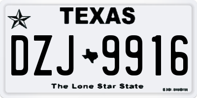 TX license plate DZJ9916