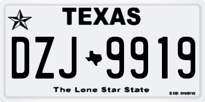 TX license plate DZJ9919