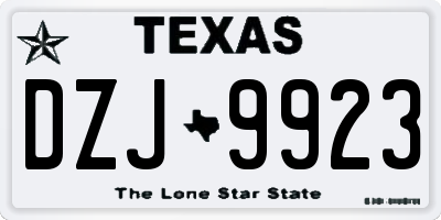 TX license plate DZJ9923