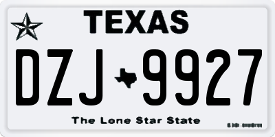 TX license plate DZJ9927