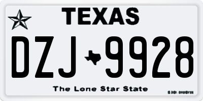 TX license plate DZJ9928
