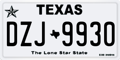 TX license plate DZJ9930