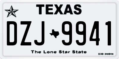 TX license plate DZJ9941