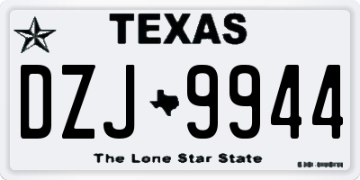 TX license plate DZJ9944