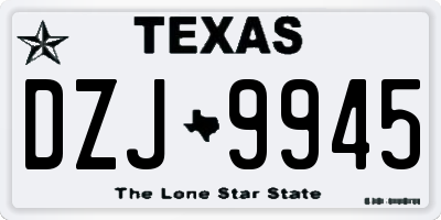 TX license plate DZJ9945