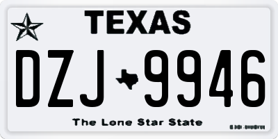 TX license plate DZJ9946