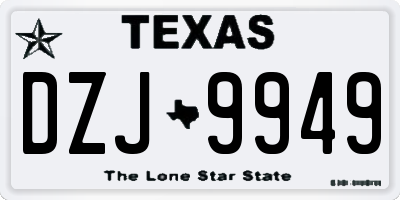 TX license plate DZJ9949