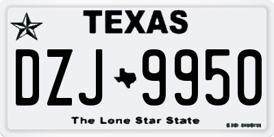 TX license plate DZJ9950