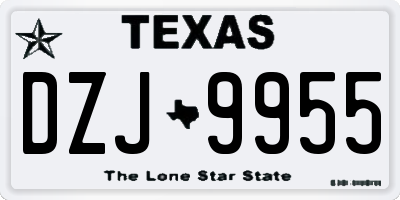 TX license plate DZJ9955