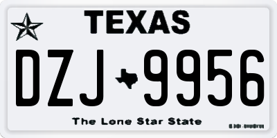 TX license plate DZJ9956