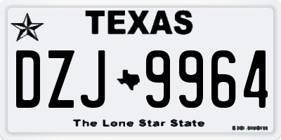 TX license plate DZJ9964