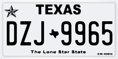 TX license plate DZJ9965