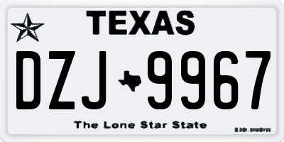 TX license plate DZJ9967
