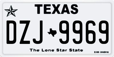 TX license plate DZJ9969