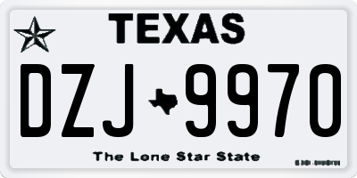 TX license plate DZJ9970