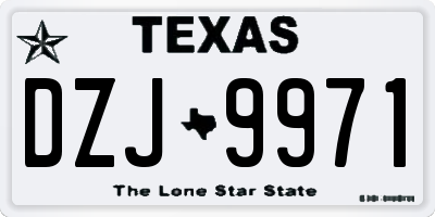 TX license plate DZJ9971