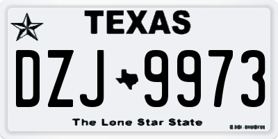 TX license plate DZJ9973