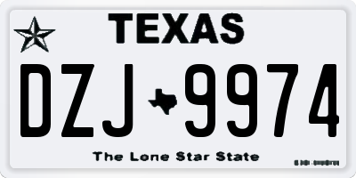 TX license plate DZJ9974