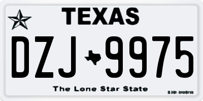 TX license plate DZJ9975