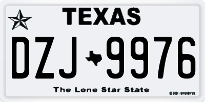 TX license plate DZJ9976