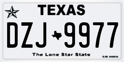 TX license plate DZJ9977