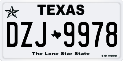 TX license plate DZJ9978