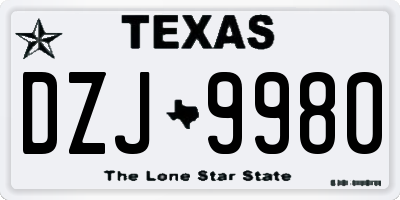 TX license plate DZJ9980