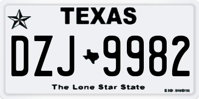 TX license plate DZJ9982