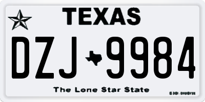 TX license plate DZJ9984