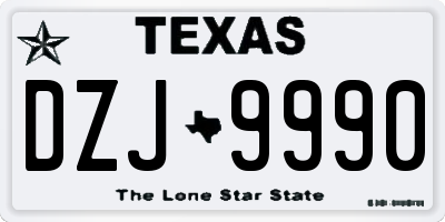 TX license plate DZJ9990