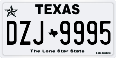 TX license plate DZJ9995