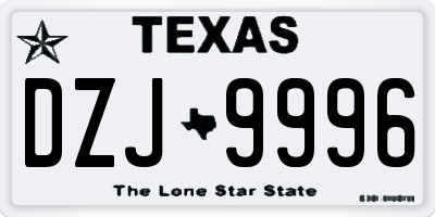 TX license plate DZJ9996
