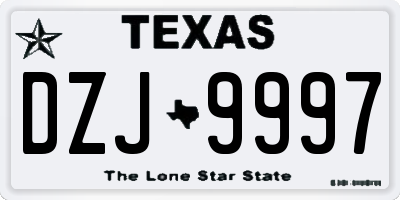 TX license plate DZJ9997