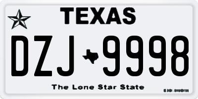 TX license plate DZJ9998
