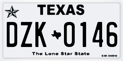 TX license plate DZK0146