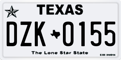 TX license plate DZK0155