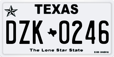 TX license plate DZK0246