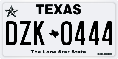 TX license plate DZK0444