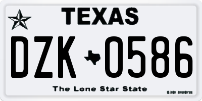 TX license plate DZK0586