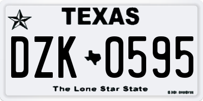 TX license plate DZK0595