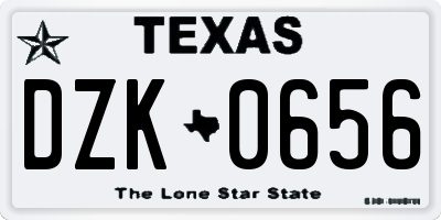 TX license plate DZK0656